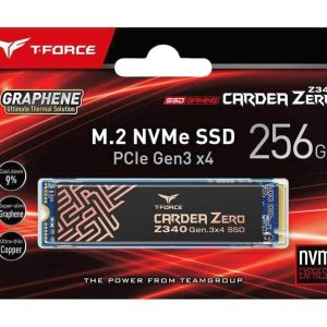 T-FORCE CARDEA ZERO Z340 M.2 2280 256GB PCIe Gen3 x4 with NVMe 1.3 Internal Solid State Drive (SSD)