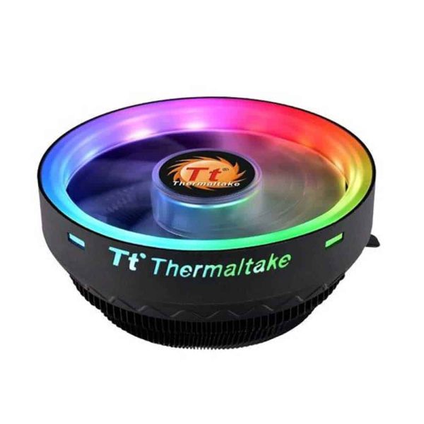 Thermaltake UX100 5V Motherboard Sync High Airflow Hydraulic Bearing ARGB Lighting CPU Cooler - Black | CL-P064-AL12SW-A