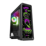 GAMEMAX Mid Tower Rock Star RGB controller and front led light changs multi-colors, USB3.0 port on top for fast datatransfer, 1x12m RGB fan sync color changes front panel, Black | RockStar G515