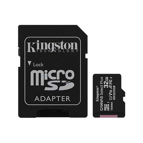 Kingston 32GB micSDHC Canvas Select Plus 100R A1 C10 Card + ADP SD Card | SDCS2/32GB